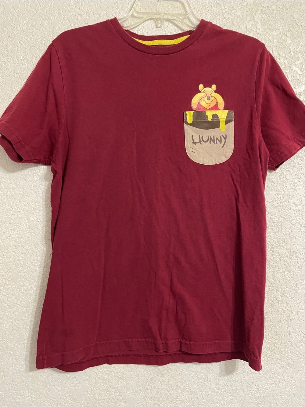 Women’s Disney Maroon Winnie the Pooh 'Hunny' Pocket Tee